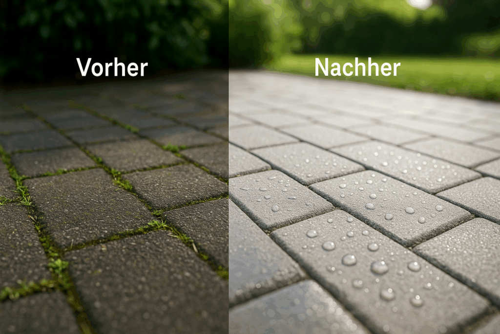Hofeinfahrt / Steinreinigung in Hamburg / Pflasterstein